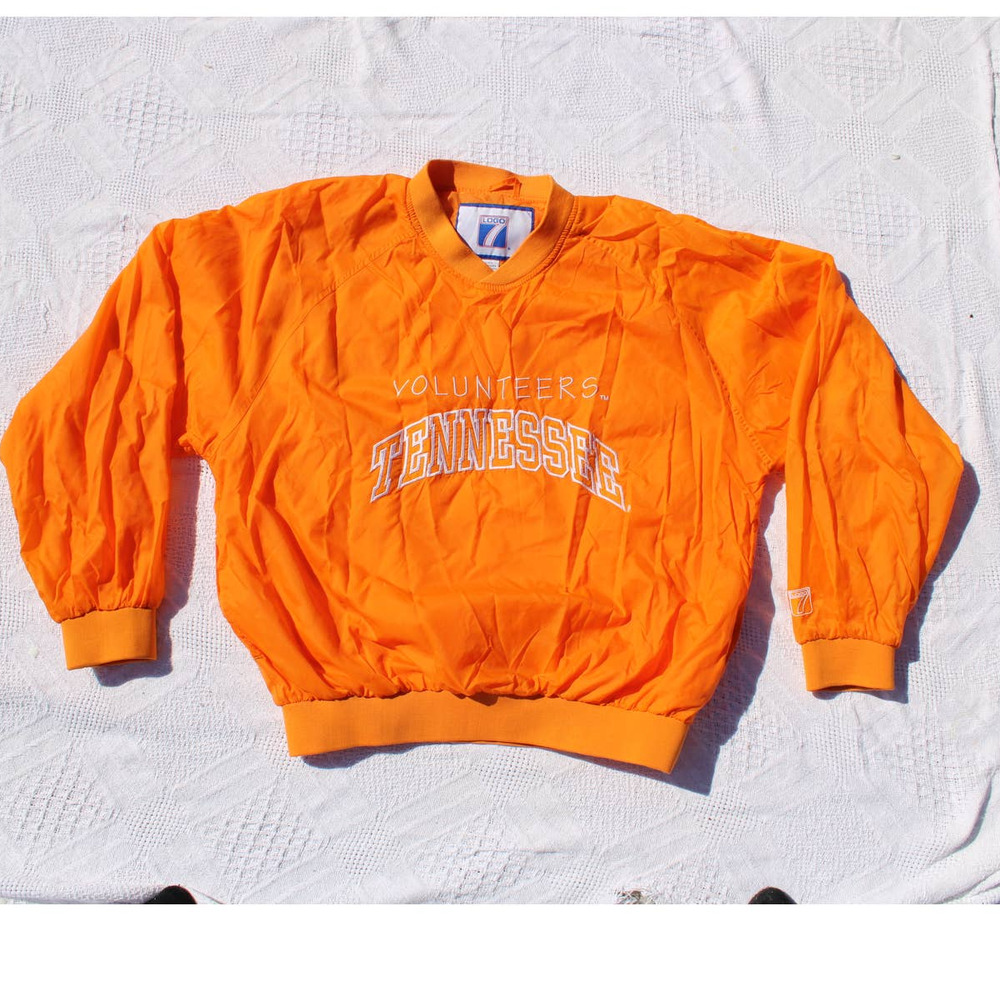 Vintage Logo 7 UT Tennessee Volunteers Orange Windbreaker pullover Large - Picture 1 of 10